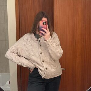 Source Unknown Cream Button-Up Cardigan